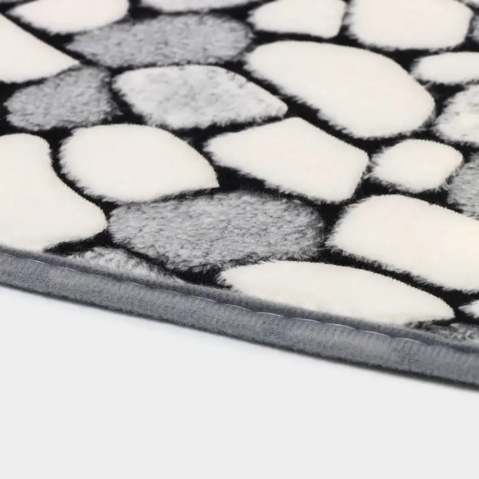 Коврики для ванной и туалета Доляна &laquo;Галька&raquo;, 2 шт., 40&times;49 см, 50&times;80 см