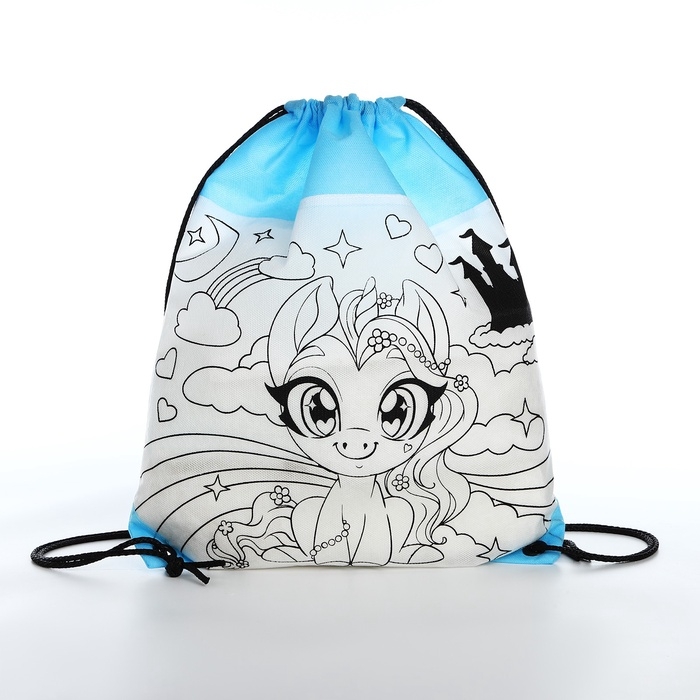 Мешок для обуви под раскраску «Пони» 34х40 см, спанбонд Мешок для обуви под раскраску «Пони» 34х40 см, спанбонд