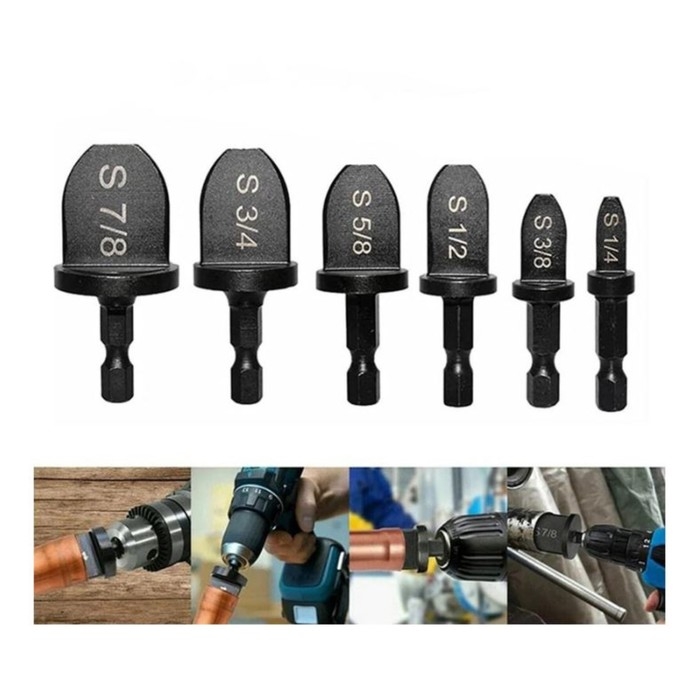 Набор насадок на шуруповерт ТУНДРА, расширитель медных труб, 1/4-3/8-1/2-5/8-7/8-3/4, 6 шт.   934667 Набор насадок на шуруповерт ТУНДРА, расширитель медных труб, 1/4-3/8-1/2-5/8-7/8-3/4, 6 шт.   934667