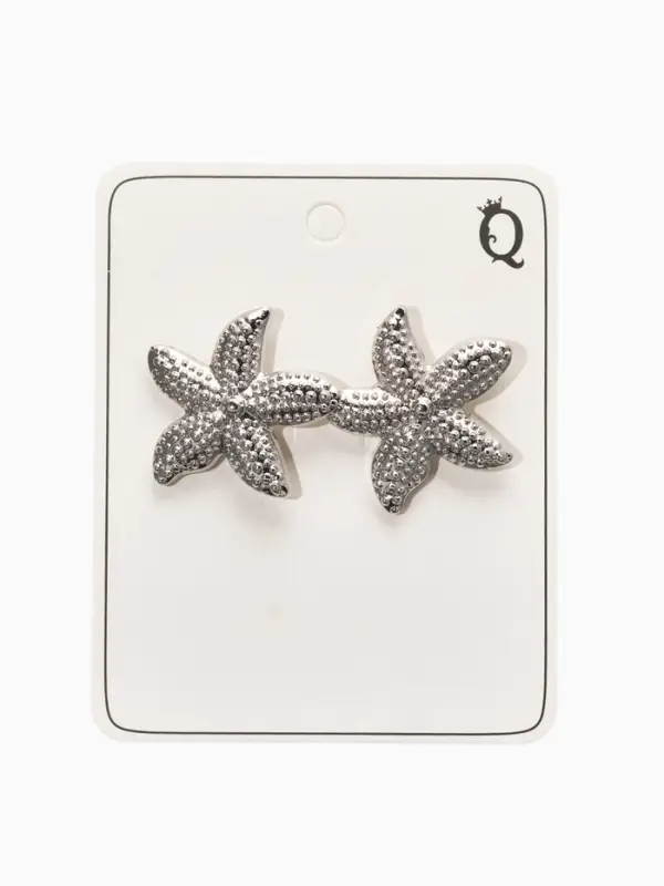 Серьги металл &laquo;Морская звезда&raquo;, цвет серебро