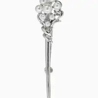 Брошь &laquo;Факел&raquo; жемчужный, цвет белый в серебре