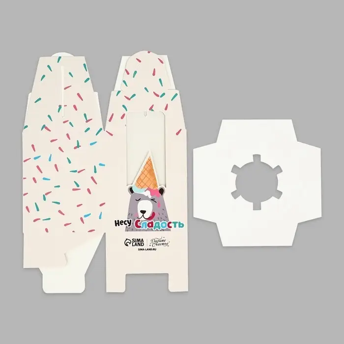 Коробка для капкейков, кондитерская упаковка, 1 ячейка «Несу сладость», 9 х 9 х 11 см Коробка для капкейков, кондитерская упаковка, 1 ячейка «Несу сладость», 9 х 9 х 11 см