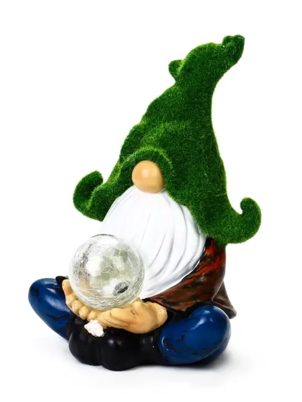 Садовая фигура - фонарь из полистоуна &laquo;Гном предсказатель&raquo;, 16&times;16&times;27 см, Greengo