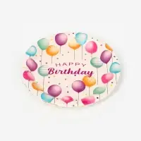 Тарелки одноразовые бумажные Happy birthday, 10 шт.