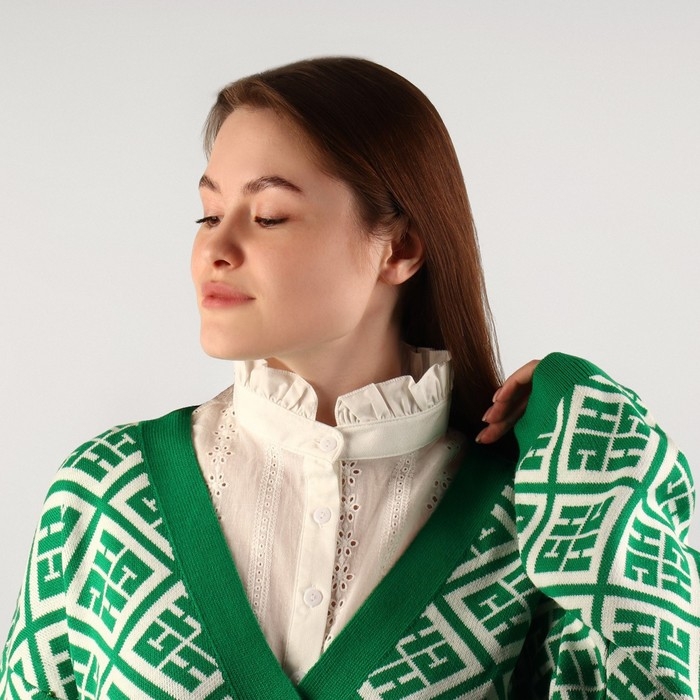 Воротник ложный стойка, ажурный, диаметр горловины = 46 см, 33 × 25,5 см, цвет айвори Воротник ложный стойка, ажурный, диаметр горловины = 46 см, 33 × 25,5 см, цвет айвори