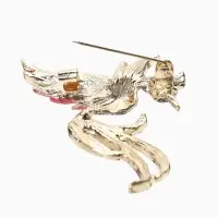 Брошь &laquo;Феникс&raquo; , цветная в золоте