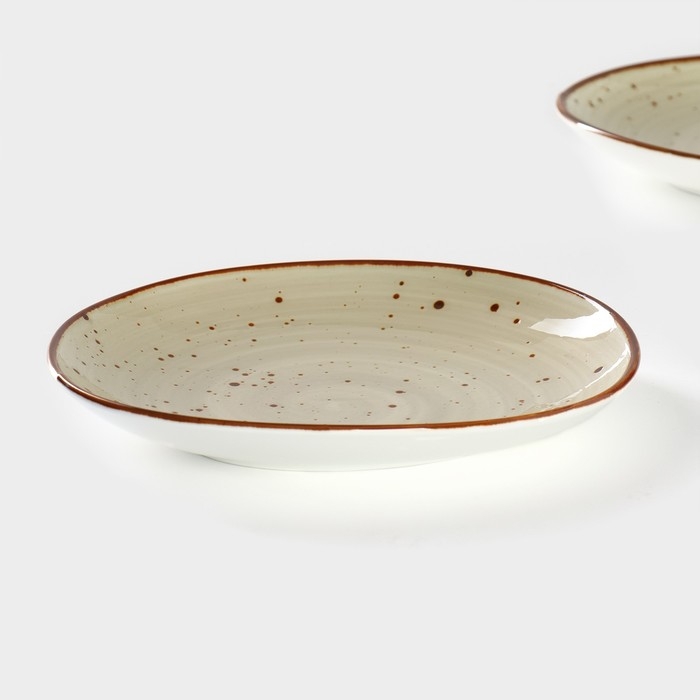 Набор тарелок фарфоровых десертных Magistro Mediterana, 2 предмета: 21×20 см, цвет бежевый Набор тарелок фарфоровых десертных Magistro Mediterana, 2 предмета: 21×20 см, цвет бежевый