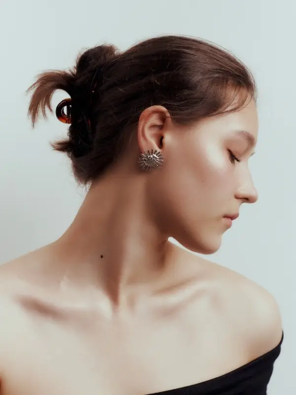 Серьги &laquo;Солнце&raquo;, цвет серебро