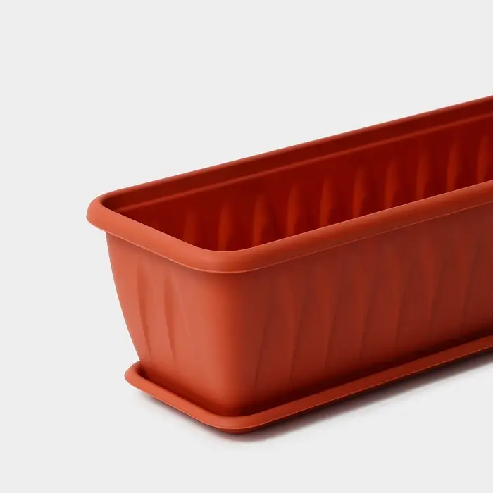 Балконный ящик для цветов &laquo;Алиция&raquo;, 10 л, 60&times;18.5&times;15.5 см, с поддоном, цвет терракотовый