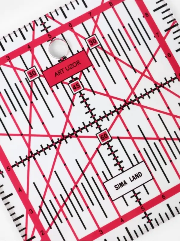 Набор линеек для квилтинга и пэчворка 30&times;30/25&times;25/15&times;15/10&times;10 см, s=3 мм