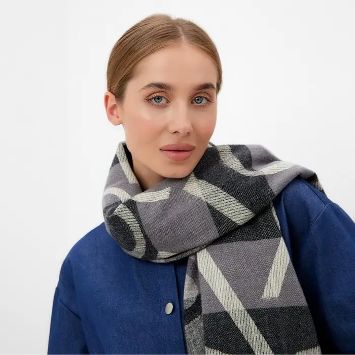 Шарф зимний объемный с кистями MINAKU 65*180 + 10 см