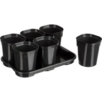 Набор горшков для выр.рассады InGreen Smart Solution с поддон.6х400мл оникс