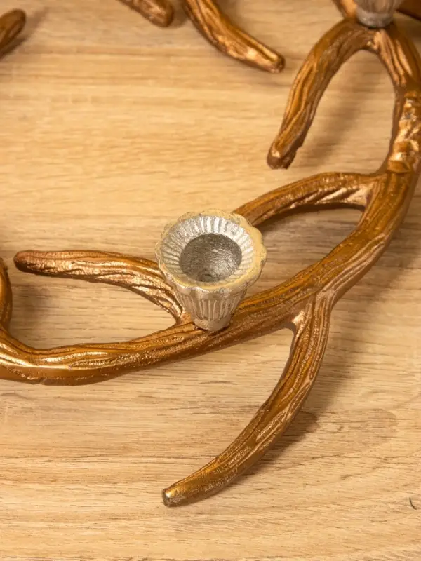 Подсвечник на 4 свечи &laquo;Медные рога&raquo;, 27&times;27&times;6 см, алюминий