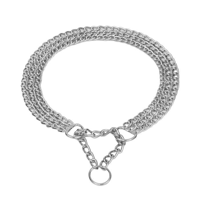 Ошейник - полуудавка металлический трехрядный, 70 см, толщина проволоки 2,5 мм Ошейник - полуудавка металлический трехрядный, 70 см, толщина проволоки 2,5 мм