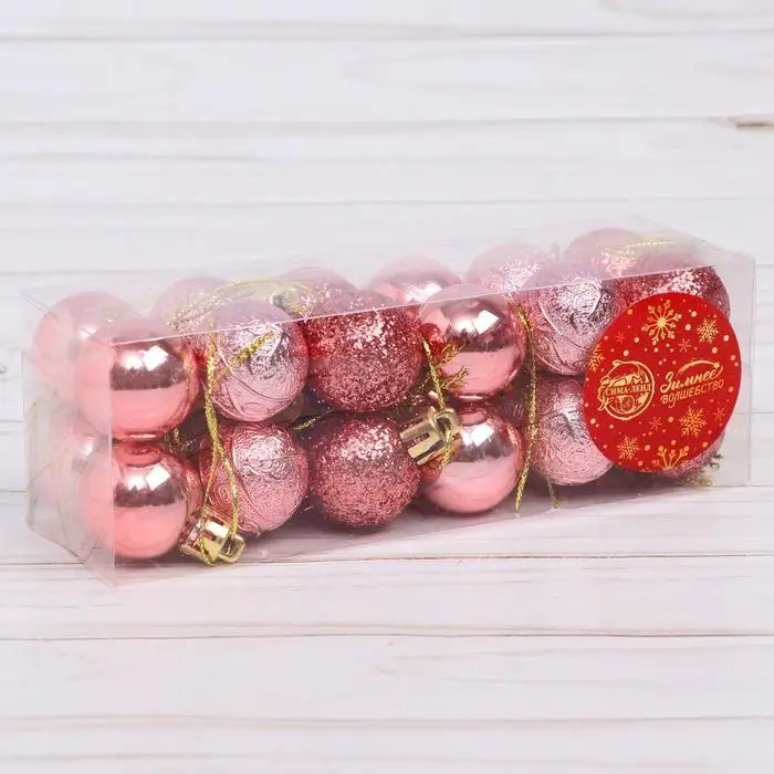 Ёлочные игрушки «Блеск», шары новогодние, набор 24 шт., d=3 см Ёлочные игрушки «Блеск», шары новогодние, набор 24 шт., d=3 см