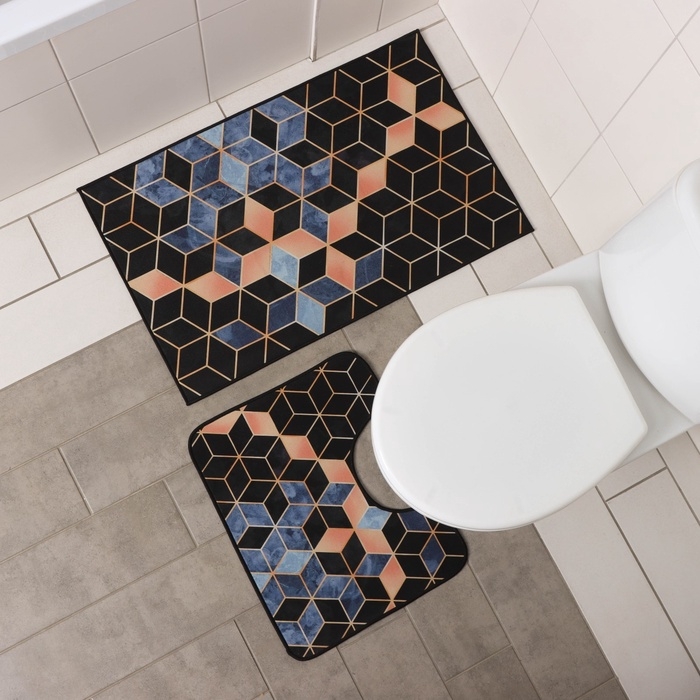 Набор ковриков для ванной и туалета Доляна «Бурлеск», 2 шт, 50×80 см, 40×50 см Набор ковриков для ванной и туалета Доляна «Бурлеск», 2 шт, 50×80 см, 40×50 см