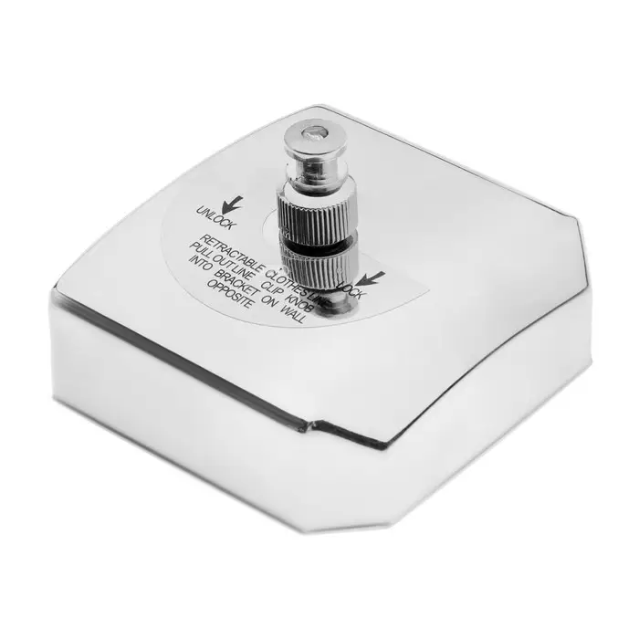 Настенная сушилка для белья ТУНДРА, нейлоновый вытяжной трос 2.8 м до 3 кг, цвет хром