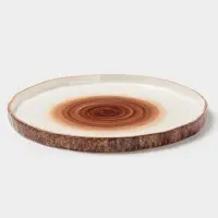 Тарелка Magistro Wood, d=25.3 см, фарфор, коричневая