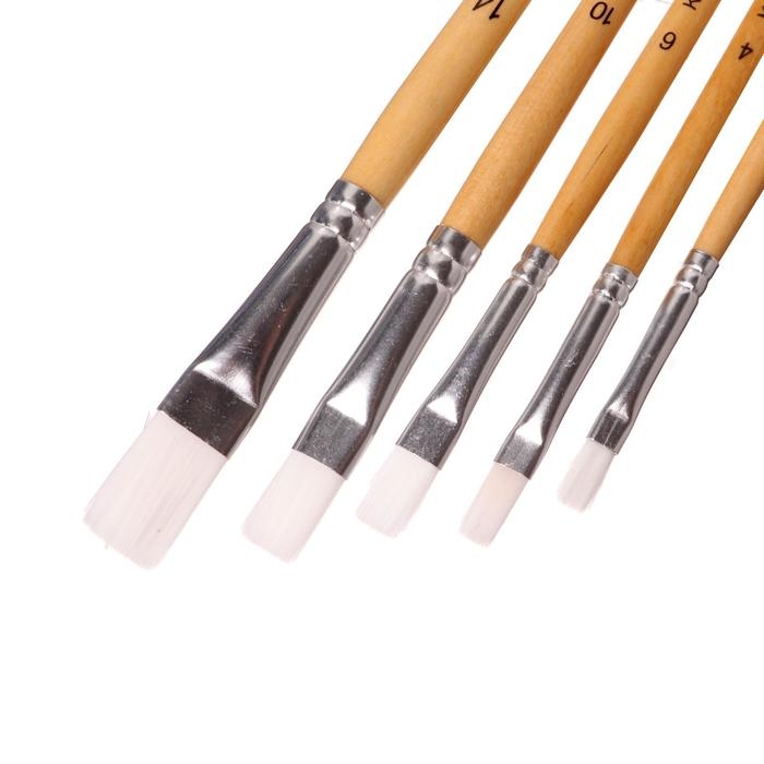 Набор кистей Синтетика 5 штуки Koh-I-Noor №2/4/6/10/14, плоские, блистер Набор кистей Синтетика 5 штуки Koh-I-Noor №2/4/6/10/14, плоские, блистер