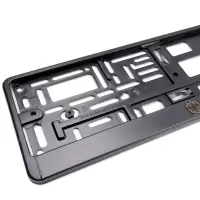 Рамка под номерной знак книжка, рельеф "Russia" (чёрный, золото) AVS RN-09