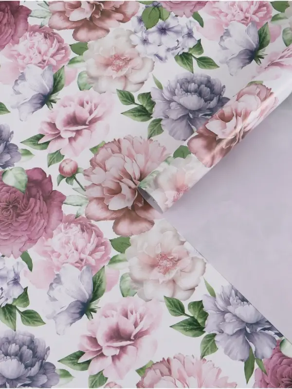 Бумага упаковочная глянцевая двухсторонняя &laquo;Цветочный сад&raquo;, 70&times;100 см