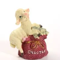 Копилка для денег &laquo;Козлик с бочкой/сундуком&raquo;, полистоун, 7.7&times;5.5&times;9 см, МИКС