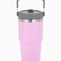 Термостакан с ручкой Coffee, 600 мл, розовый