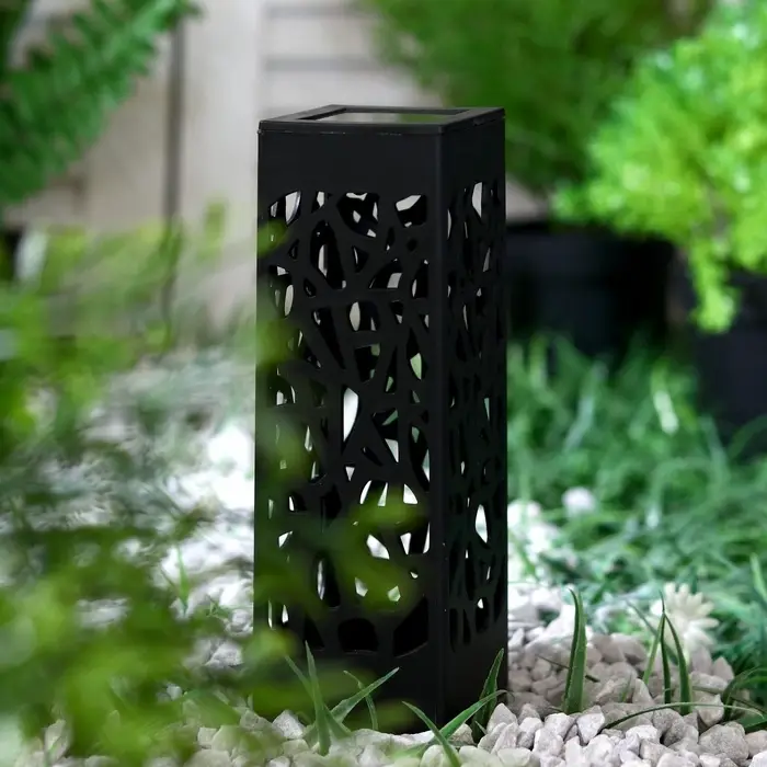 Садовый светильник &laquo;Ажурный&raquo;, уличный, на солнечной батарее, 6&times;29&times;6 см, 1 LED, свечение тёплое белое