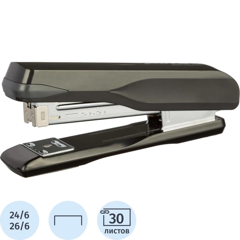 Степлер Комус MSBK24301 (№24/6-26/6) до 30 лист., металл, чёрный