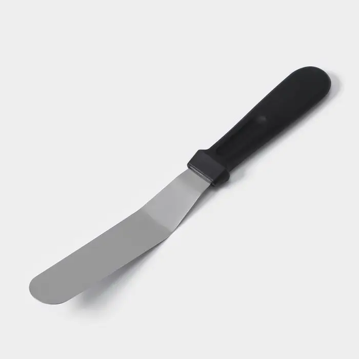 Кондитерская лопатка - палетка, изогнутая, 26.7 см, рабочая часть 14.5 см, для блинов, чёрная