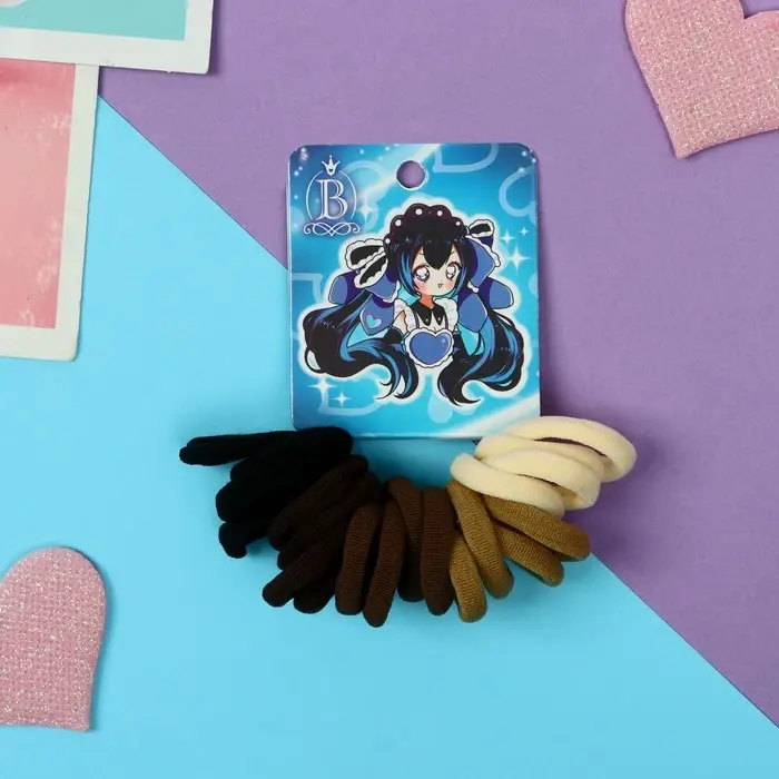 Резинка для волос  Резинка для волос "Комиксы" (набор 20 шт) девчонка сердце, 2,5 см