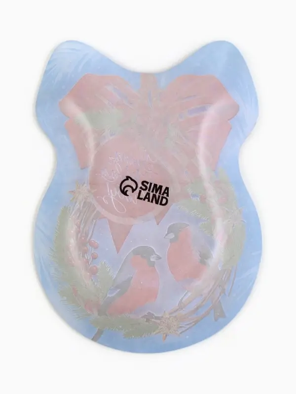 Тарелка в форме банта Тарелка в форме банта "Снегири", 13,5х18 см