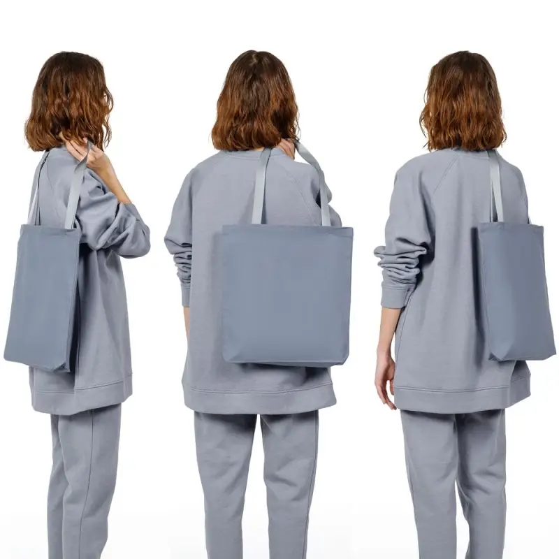 Шопер B5, серый с серыми ручками