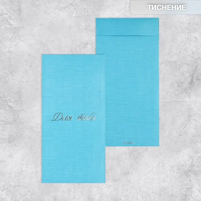 Подарочный конверт, «Для тебя», тиснение, дизайнерская бумага, 11 × 22 см Подарочный конверт, «Для тебя», тиснение, дизайнерская бумага, 11 × 22 см