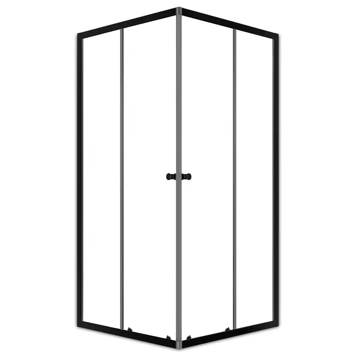 Душевое ограждение Domani-Spa Cube 99, прозрачное стекло, 90×90×190 см, без поддона, графит