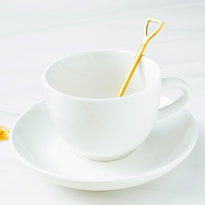 Ложка десертная из нержавеющей стали Magistro «Лопата», длина 12 см, цвет золотой Ложка десертная из нержавеющей стали Magistro «Лопата», длина 12 см, цвет золотой