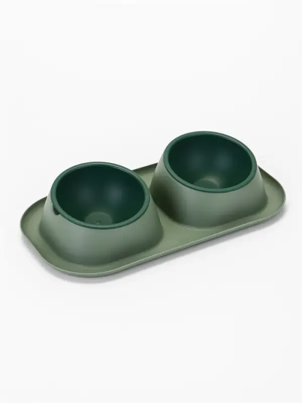 Миска для животных &laquo;Дубль Мини&raquo;, 200 мл, покрытие софт-тач, пластик, цвет изумруд
