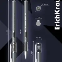 Ручка гелевая ErichKrause Megapolis Gel, чернила чёрные, узел 0.5 мм, длина линии письма 500 метров