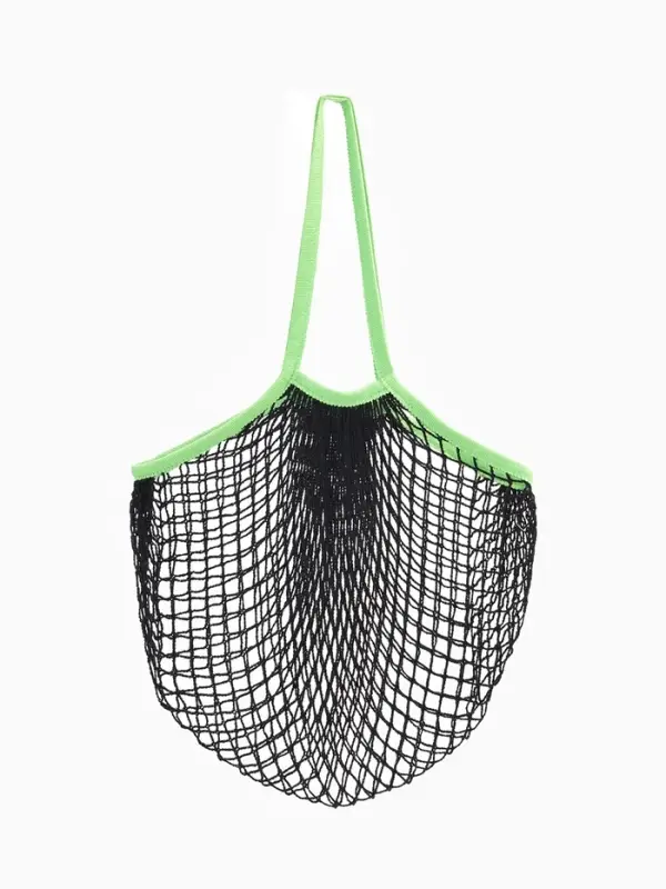 Сумка - авоська плетёная, клетка 1.5 см, чёрная