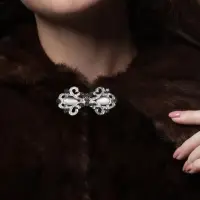 Декоративная застёжка &laquo;Узор&raquo;, 6.5&times;3.5 см, цвет белый