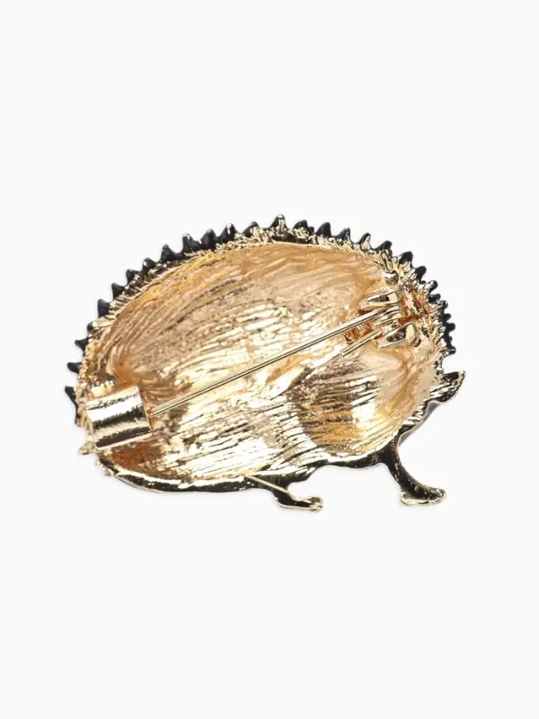 Брошь &laquo;Ежик&raquo; с цветами, цвет серый в серебре