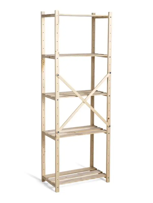 Стеллаж деревянный 5 полок 142 х 50 х 28 см, с регулируемыми полками Стеллаж деревянный 5 полок 142 х 50 х 28 см, с регулируемыми полками