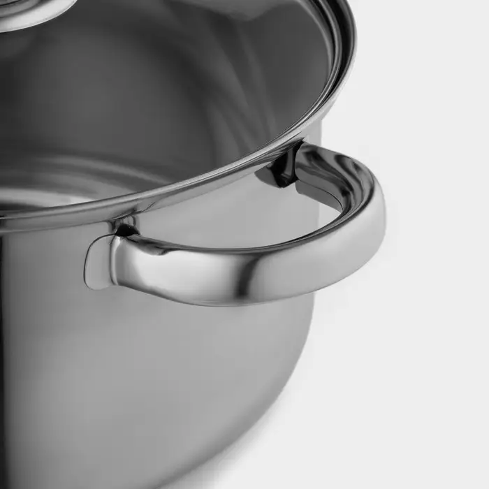 Кастрюля Доляна «Классика», 3 л, d=20 см, с крышкой, капсульное дно, нержавеющая сталь, хромированная Кастрюля Доляна «Классика», 3 л, d=20 см, с крышкой, капсульное дно, нержавеющая сталь, хромированная