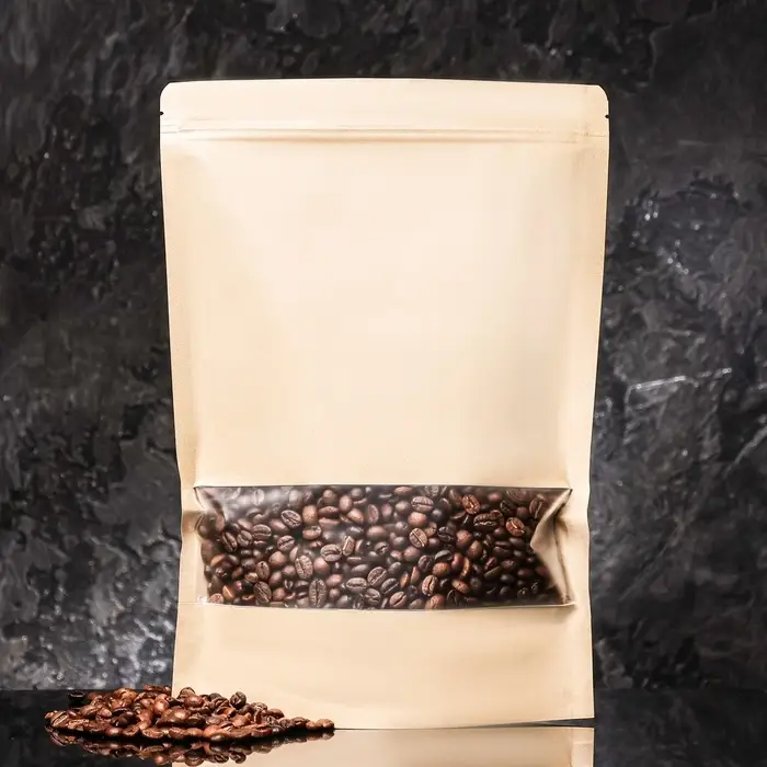 Пакет Zip - lock Крафт с прямоугольным окном,22&times;32&times;4 см