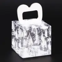 Коробка подарочная новогодняя складная ПВХ «Новый год» 5×5×5 см
