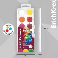 Акварель 12 цветов, ErichKrause Safari, с УФ защитой яркости, без кисти, твёрдый пластик, европодвес