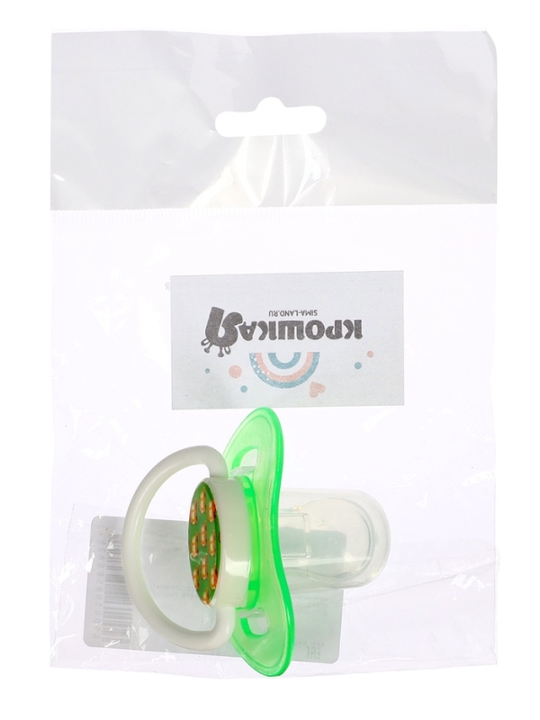 Пустышка ортодонтическая, с колпачком, от 3 мес., цвет голубой/зеленый Пустышка ортодонтическая, с колпачком, от 3 мес., цвет голубой/зеленый