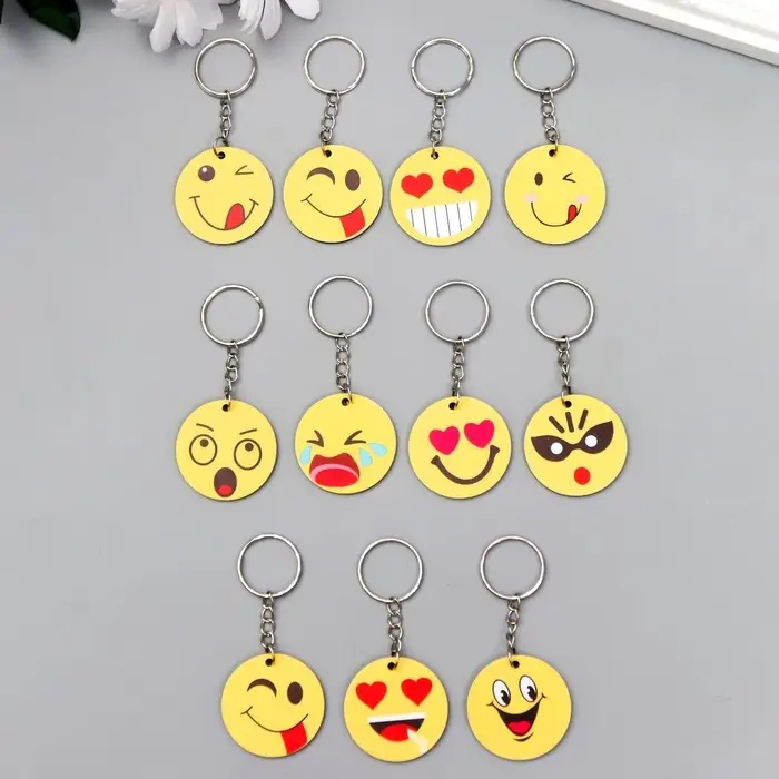 Брелок акрил Брелок акрил "Весёлый смайл" МИКС 4х4 см