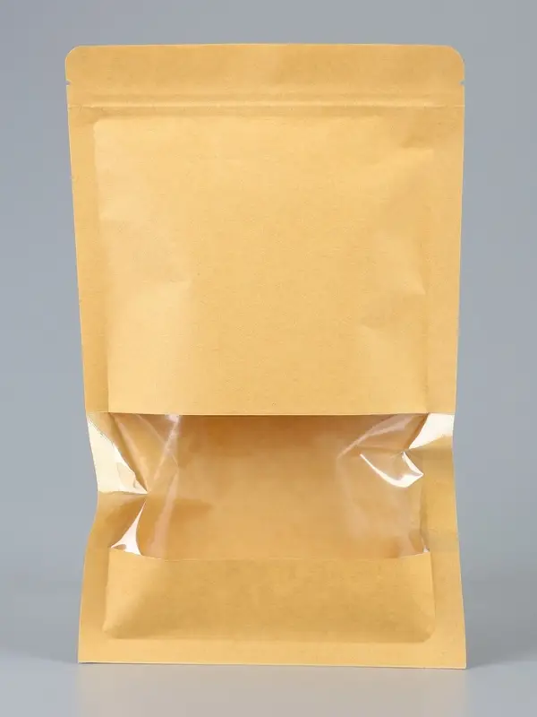 Пакет Zip - lock Крафт с прямоугольным окном, плоский, 16&times;26 см