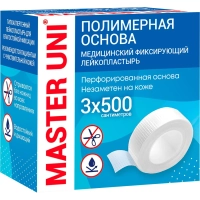 Лейкопластырь 3х500см полимерный в картоне Master Uni РФ